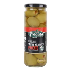 Oliu Xanh Trái Lớn Nhồi Ớt Ngọt, Spanish Olives Stuffed with Minced Pimiento Queen, King Size Olives (450g) - FRAGATA